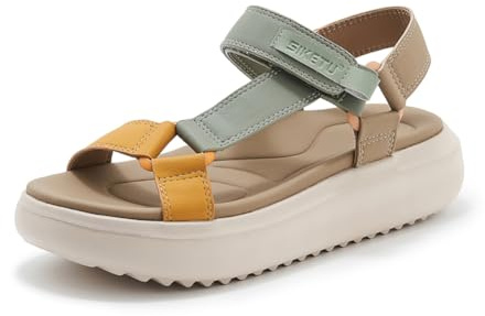 Omfpafeu Women's Summer Sports Sandals with Arch Support Wedge Heel Thick Sole Walking Water Shoes Beach Vacation Sandals,Apricot,38