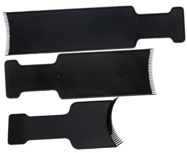 VICASKY Kit 3pcs de Peignes à Colorer les Cheveux en Plastique Noir, Outil Professionnel pour Coloration Rapide et Protection des Racines, Salon et Usage à Domicile