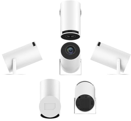 Mini Proiettore WiFi 6 e Bluetooth 5.2, supporto 4K, rotazione a 180°, Android 11.0 OS, proiettore intelligente per telefono e tablet