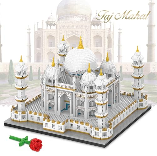 Finger Rock Mikro Klemmbausteine Architecture Taj Mahal Bausatz, 4036 Teile Weltberühmtes Architektur Deko Modell, Ideen Geschenk für Erwachsene oder Jugendliche Sammler