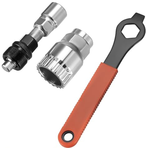 Kjzeex Fahrrad Kurbelabzieher und Tretlager Werkzeuge, Fahrradkurbel Abzieher, Fahrrad Innenlager Entferner, 16mm Schlüssel Fahrrad Kurbel Schraubenschlüssel Werkzeug Set für MTB, Rennrad & E-Bike
