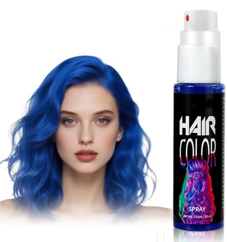 Temporary Hair Color Spray, Green Temporary Hair Dye for Kids, Green Instant Styling Hair Spray, Vibrant Washable Hair Wax for, Halloween, Christmas, Fancy Dress, Cosplay (Blue)