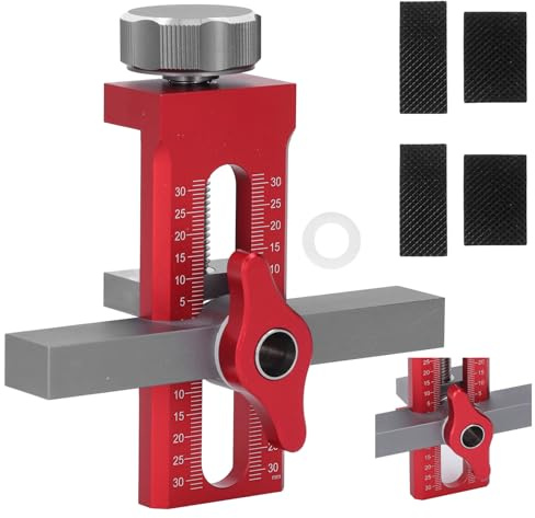 Telituny Plantilla de Montaje para Puerta de Gabinete, 2 en 1 Posicionador | Herramienta de Posicionamiento de Puerta de Armario de Aleación de Aluminio, para Paneles de 0 a 40 mm Grosor