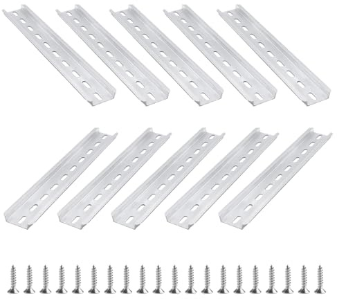 Hutschiene 10 Stk, 300mm, Aluminium DIN-Schiene, 35mm/7,5mm | 10 Aluminium-DIN-Hutschienen 300mm (35x7,5mm). Ideal für Verteilerschränke & Schaltschränke. Robust, einfach zu montieren.