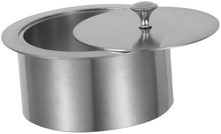 MAGICLULU Cubo de Basura Incorporado de Acero Inoxidable Tapa Bisagra para Cocina Tapa Empotrada para Bote de Basura de Encimera