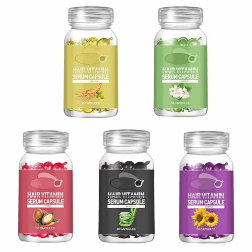 Capsules de sérum vitaminé pour cheveux, soin capillaire sans rinçage pour cheveux secs et indisciplinés (Combinaison)