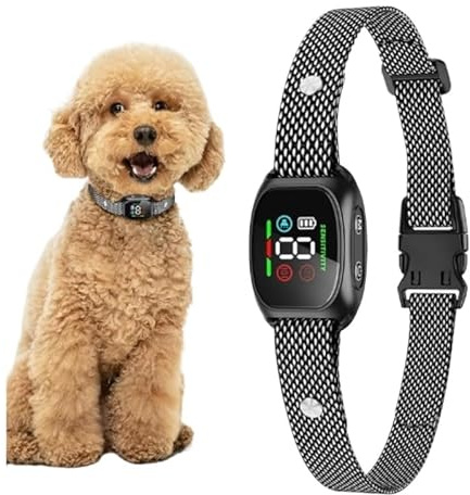 Geräusch-aktiviertes Vibrationshalsband für Hunde – Automatisches Halsband mit sanfter Vibrationsfunktion & Farbdisplay, verstellbar und ideal für den täglichen Einsatz bei Haustieren