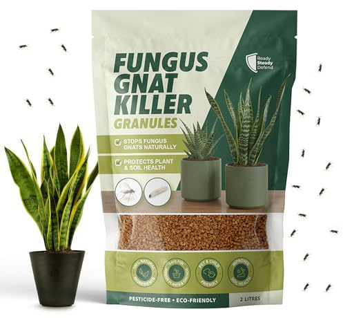 Fungus Gnat Control Granules for Indoor Plants | Natural Diatomaceous Earth Soil Topper | Breaks Gnat Life Cycle & Prevents Larvae | Pesticide-Free, Fungus Gnat Killer Spray Alternative | 2L
