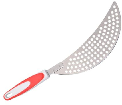 MAGICLULU Pan Pot Drainer Stainless Steel Strainer Creative Design with Plastic Handle Convenient Hanging Kitchen Tool for Washing Fruits and Vegetables