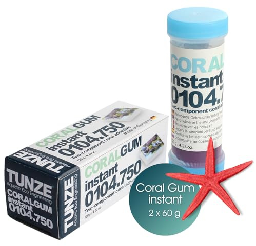 TUNZE Coral Gum instant I 120g I Korallenkitt auf Epoxidbasis I Zweikomponenten-Kitt zum Fixieren von Korallenablegern I robust & langlebig I Aquarien-Klebekitt I geruchsneutral & schnell aushärtend