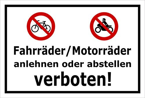 Melis-Folienwerkstatt Schild - Fahrräder Motorräder - 30x20cm | 3mm Aluverbund – S00050-048-A -20 VAR.