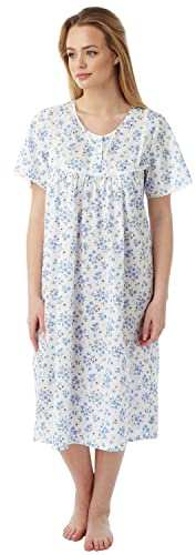 Undercover Ladies Short Sleeve Floral Nightie MN11 Blue Sprig 24-26