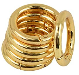 Sharplace 6 Stück Feder-Karabinerhaken Zink-Legierung-Ring Clip Handtasche Schultergurt Schlüsselbund Schlüsselbund Klettern Rucksack DIY Taschenringe Handwerk, gold