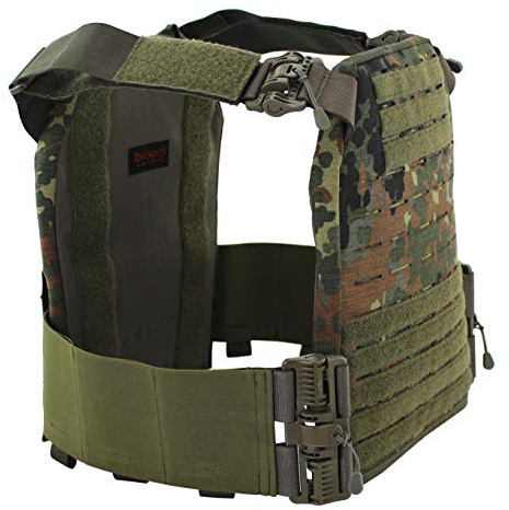 Zentauron Plattenträger Vulcan LC Rubberbund Laser Cut Plate Carrier Molle Kompatibel mit elastischen Kummerbund für Taktische Ausrüstung und Schnellabwurfsystem