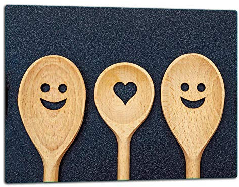 TMK ArtDeko – Schneidebrett Glas – Glasschneidebrett für die Küche 52x40 cm – Robust, Hygienisch & Rutschfest – Glas Schneidebrett – Zusätzliche Arbeitsfläche – Vielseitige Nutzung