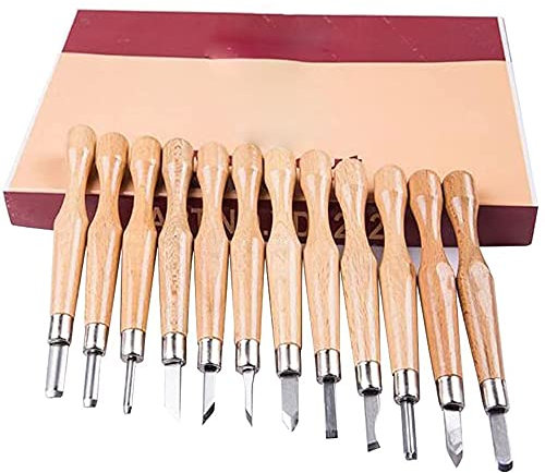 Stechbeitel Set 12St kohlenstoffreicher Stahl Holzmeißel DIY scharfe Holzbearbeitungswerkzeuge professionelle Holzbearbeitung Zimmerei schneidet Holz Meißel schnitzen