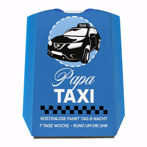 speecheese Papa Taxi Parkscheibe mit 2 Einkaufswagenchips Auto Geschenkidee Geburtstag Vatertag Papi Auto Taxifahrer Disco Partytaxi