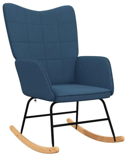 vidaXL Schaukelstuhl Blau Stoff