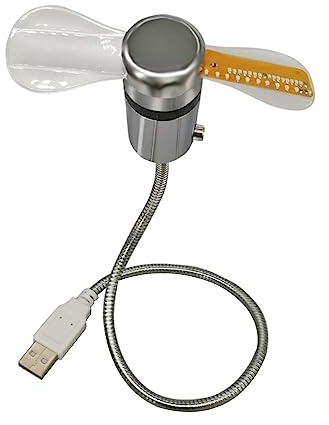Baoblaze Ventilador de Reloj LED con Ventilador de Enfriamiento Flexible de Temperatura para Computadora Portátil de Verano