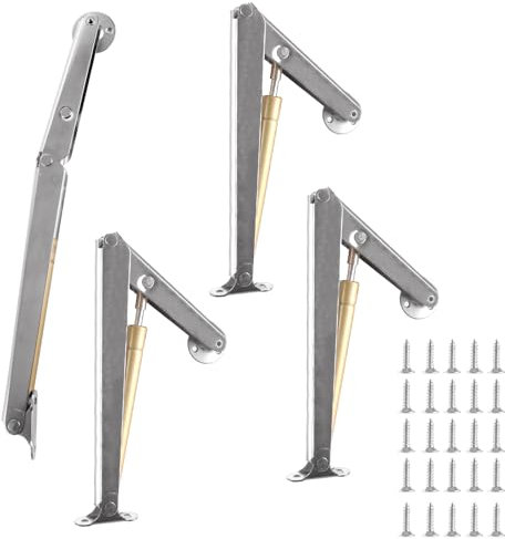 4 Stück Gasdruckfeder Gasdruckdämpfer 150N Deckelstützscharniere Klappbar Scharniere für Schranktüren Klappbar Softclose Bettkastenscharniere Klappenbeschlag Klappenscharnier für Tatami, Schrank