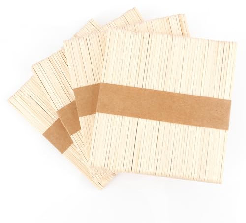 Eisstiele Holz 114mm 200 Stück - Holzstäbchen zum Basteln & DIY, Eisstäbchen Holzspatel Holzstiel, Craftwood Popsicle Sticks, Eisstiele für Handmade Kunstprojekte