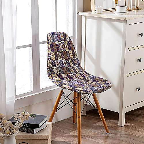 Hiseng Paisley Stuhlhussen, Schalenstuhl Bezug, Stretch Stuhlbezug für Skandinavische Stühle, Waschbar Hussen für Stühle, Stuhlbezüge für Hotel, Restaurant, Hochzeit, Partys Deko (4 Stücke,Paisley 7)