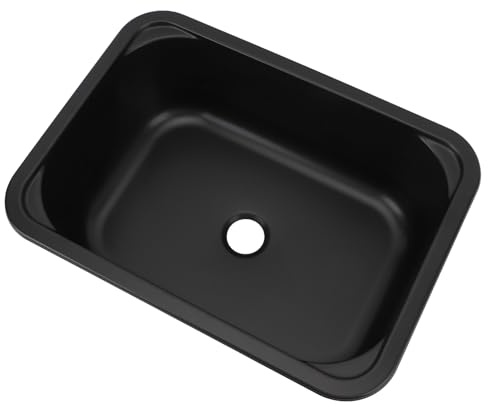 Évier Pour Camping-Car Capacité De 12 L 15 X 11 X 5,7 Pouces Évier Simple En Acier Inoxydable Avec Trou De Vidange De 40 Mm Pour Bateau Caravane Camping-Car Avec Rondelle En Caoutchouc Système D'Évacu