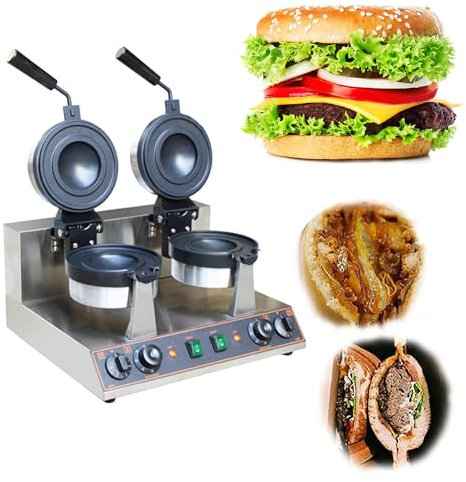 LZDOYY Máquina para Hacer gofres de Hamburguesas eléctrica Comercial de 1300 W,máquina para Hornear Prensa de Hamburguesas Panini, Antiadherente para Hamburguesas, Dorayaki, Panini,B