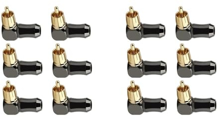 Decqerbe 12-Teiliger Cinch-Stecker, Audio-Stecker, 90-Grad-Lautsprecheranschluss zum LöTen Von Videokabeln