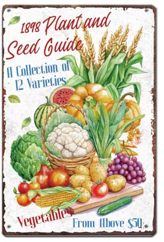 SUPERDANT Vintage Blechschild Obst und Gemüse Metall Wandposter Deko | Retro Metallwandposter, ideale Dekoration & Geschenk für Restaurant, Bar und Heim