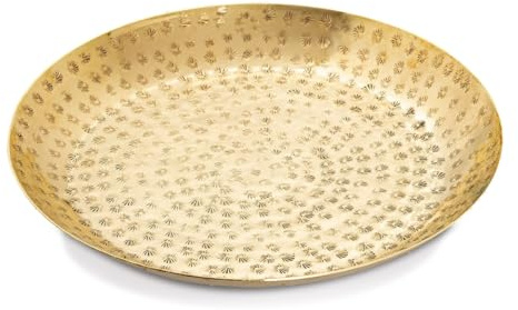 Amago home Dekoschale gold Knabberschale Deko Schalen silber Apfel Stern Ginkgo Blatt Farbe Kerzentablett ø 28cm gold