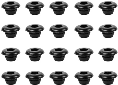 Tiardey 20 Pieces Rubber Grommet Set - Rubber Stoppers for Wire and Cable Protection, ID 6mm, Mounting Diameter 8mm – Ideal for Electrical Projects and DIY Applications
