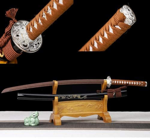 HJHUUA Bokken in Palissandro Naturale da 103 cm,Spada Samurai in Legno Fatta a Mano con Fodero,Katana Giapponese per Esposizione,Cosplay,Collezione,Allenamento Kendo/Iaido/Bushido