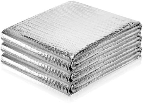 Lawei Double Reflective Insulation Foam, 48in X 10Ft Aluminum Foil Bubble Insulations Sheet, Window Insulation Kits, Thermal Radiant Barrier for Winter Summer, Window, RV, Roof, Garage Door