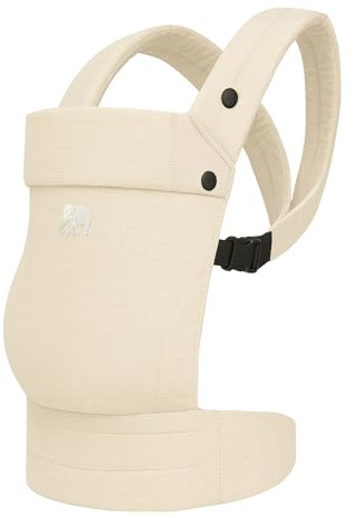 Deryan Amora 2-in-1 Babytrage, Ergonomisch, Umwandelbar aus 100% Baumwolle, Baby Carrier für Kleinkind (0-2 Jahre, 3-20 kg), Ergonomische M-Position, X-Rücken, Ein-Klick-Schnalle (Cream)
