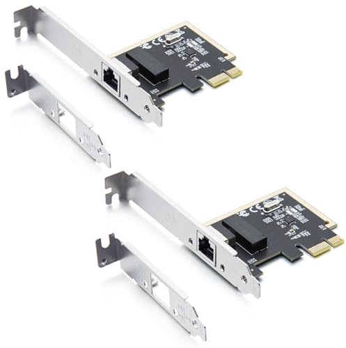 H!Fiber - Scheda di rete PCIe da 1 GB, auto-negoziazione 10/100/1000Mb/s, scheda di rete Gigabit PCIe con chip Realtek RTL8111H, porta RJ45 singola, PCIe X1, scheda di rete LAN Ethernet 1G per Windows
