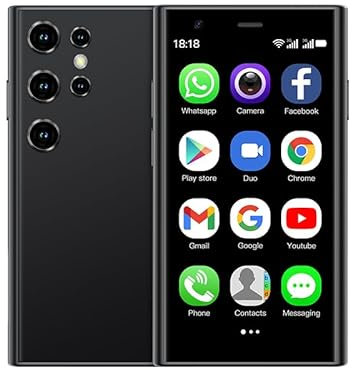 Mini Smartphone for kids 3.0 HD Touch Screen World's Smallest 4G Mobile Phone,Dual SIM, Android Compact Small Mobile Phones for Student Pocket 2GB+16GB, Face ID,WIFI (Boya Black)