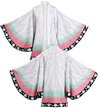 Adult Anime Cosplay Costume Kimono Cape Cardigan Top, White, Large