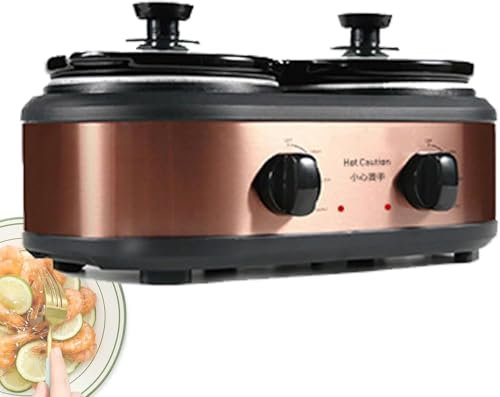 Bringer 2 en 1, ustensile de Cuisson électrique léger, Pot détachable / 1,2 L * 2 Grandes capacités / 3 Niveaux de réglage de la Chaleur