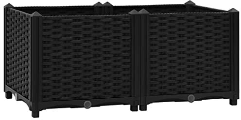 Bancal de polipropileno 80 x 40 x 38 cm, duradero y fácil de limpiar para el cuidado del jardín, ideal para pequeños jardines y balcones