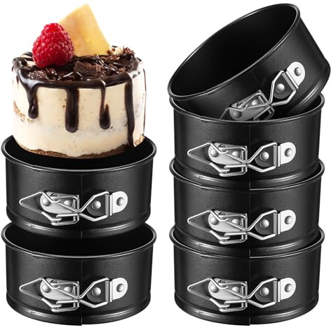 Mobestech Mini Springform Cake Pans Set of 6 4.72 Inch Non-Stick Round Baking Molds for Cheesecake Desserts Party and Holiday Baking Supplies