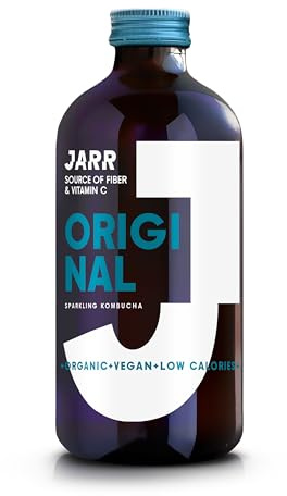 JARR Kombucha Original Flavoured 330ml Bottles (12 Pack) - Gut Health, Kombucha Drink, Low Sugar, Vegan, Gluten-Free, Non-Alcoholic, Healthy Drinks, Soft Drinks