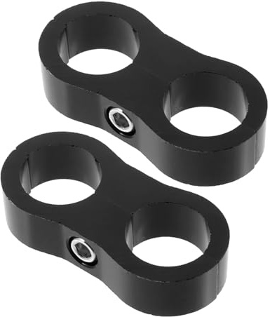EXAOMBLE 2 Stück Schlauchklemme 20Mm Heizungsrohrschelle Kraftstoffleitung Doppelloch Design Schwarz Für Sicheren Halt Auto Motorrad