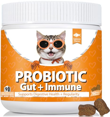 Bailey & Buddies Probiotic Cat Supplements- Natural Pumpkin Powder for Healthy Gut & Sensitive Tummy. Reduces Scooting, Loose Stools, Smelly, Itchy Ears for Small, Medium Cats