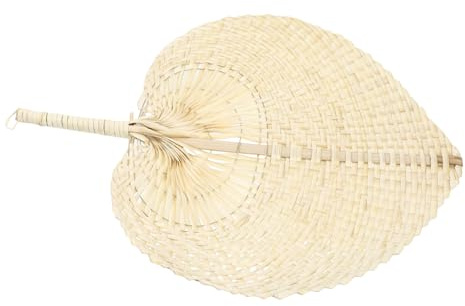 LABRIMP Abanico Natural de Palma Mano para Verano Accesorio Fresco Artesanal Ventilador para Decoración y Regalo