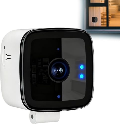 Window Camera,2K - Security Camera,2.4GHz & 5GHz WiFi Safe View Cameras with Night Vision & Motion Detection, 24/7 Recording & Smart Alerts,Protect Your Home, Family & Valuables (White-1pc)