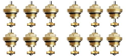 Reeatel Collettore per Riscaldamento A Pavimento, Confezione da 12 Nucleo Valvola A Perno di Ritorno M30 X 1,5, Nucleo Valvola A Perno di Ritorno, Nucleo Valvola Termostatica