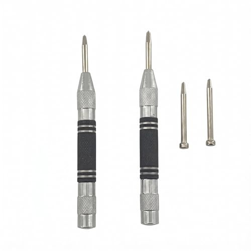 Zhcwldmi 2 Körner Automatik Körner Metall Center Punch Ankörner Federkörner Chrom Vanadium Stahl 130mm Mit 2 Ersatzspitzen