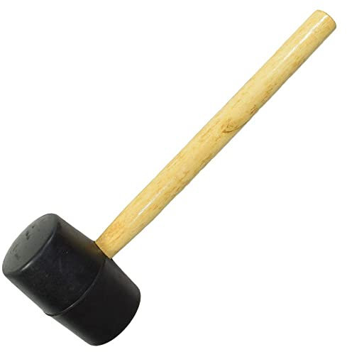 Rubber Mallet Hammer with Wooden Shaft Solid Rubber Head Ideal Tool for Home