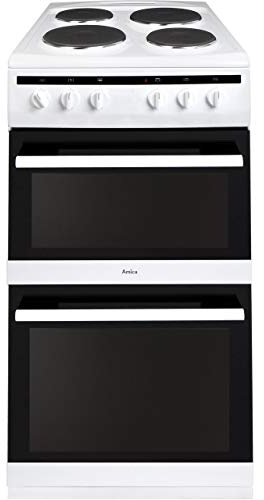 Amica 50cm freestanding electric double oven with electric hob, white